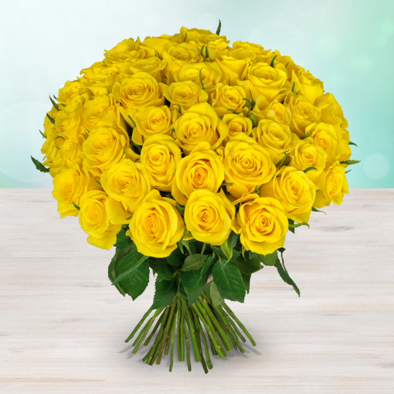 Bouquet 91 yellow fresh rose