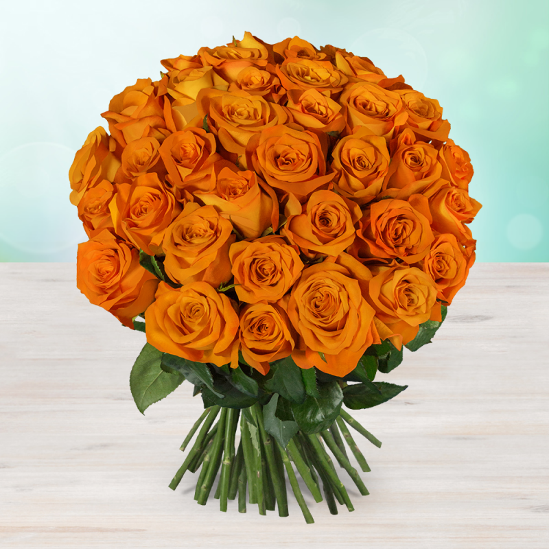 Букет 9 оранжевая свежие роза