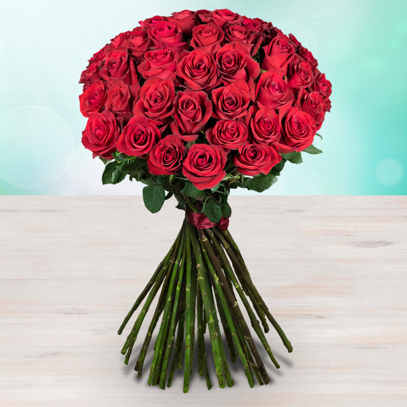 Bouquet red meter-long rose